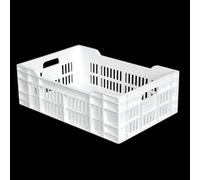 Bac ajouré empilable 600 x 400, 40 litres - Blanc