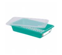 Bac alimentaire plat 3 L HACCP avec couvercle et grille - Vert