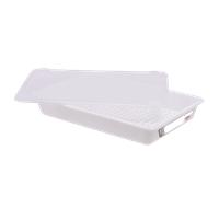 Bac alimentaire plat 8 L HACCP avec couvercle et grille - Blanc