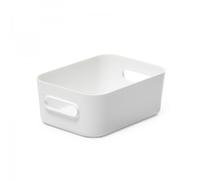 SmartStore Boîte de rangement compacte S – Plastique blanc – Empilable, polyvalente