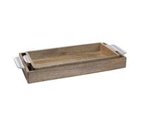 Bac Bougie Plateau Déco Plateau Métal Bougies Coquille Bois 40cm de Boho