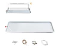 Bac Condensat Clim, Bac de Recuperation Condensat Groupe Extérieur Clim avec évacuation, Matériau Galvanisé, pour Climatisation Intérieure(81x25cm/32x10in)