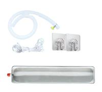 Bac condensat clim en acier galvanisé, Bac de Récupération des Condensats avec tuyau de vidange, pour climatiseurs de fenêtre et climatiseurs split(72X12CM/28X4.7IN)