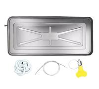 Bac Condensat Clim en Acier Inoxydable, Bac de Vidange et de Récupération Condensat pour Climatiseur Extérieur, Collecteur d’Eau avec Tampon de Drainage,92 * 44cm