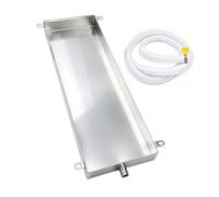 Bac Condensat Clim Extérieur avec Tube de Vidange Inoxydable 304 | Bac Récupération Condensat Clim avec Rebord Surélevé, 4 Pattes de Fixation, pour Appareils Ménagers(20x10cm(8x4in))