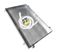 Bac Condensat Clim Mobile avec Tube de Vidange Inoxydable 304 | Bac Récupération Condensat Clim avec Rebord Surélevé, 4 Pattes de Fixation, pour Entrepôts, Animaleries(40x70cm(16x28in))