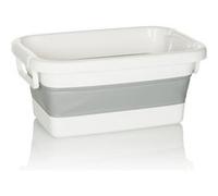 hjh OFFICE Bac Pliable Clean SILW, Silicone, Panier Pliable, boîte de Rangement Portable, Gris/Blanc, 924003