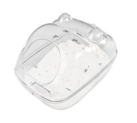 Bac de bain de sable pour hamster - 20 x 14 cm en acrylique durable, récipient ouvert sur le dessus, construction légère, matériau et base ventilée | avec outil de bain pour animaux de compagnie pour