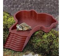 Bac de bain pour reptiles - 35 x 28,5 x 4,3 cm - Avec plaque d'alimentation inclinée - Pour serpent, dragons barbus, tortues, gecko (A)