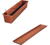 Bac de balcon Aqua Green Plus avec arrosage et soucoupe assortie