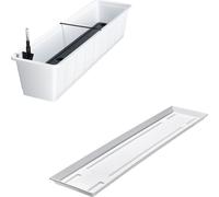 Bac de balcon Aqua Green Plus avec arrosage et soucoupe assortie