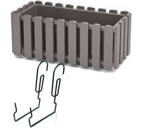 Bac De Balcon Avec Crochets Pot De Fleurs Bac A Plantes Forme Clôture Gris 38 Cm 6 L Pot De Balcon Balustrade Boite A Fleur Multicolore