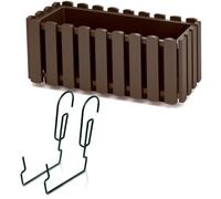 Bac De Balcon Avec Crochets Pot De Fleurs Bac A Plantes Forme Clôture Marron 38 Cm 6 L Pot De Balcon Balustrade Boite A Fleur Multicolore