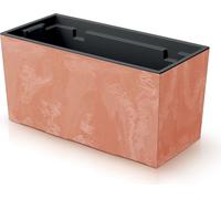 Bac de balcon Béton Design Bac à fleurs Pot de fleur plastique Terracotta 39,5 x 18,5 x 19,5 cm