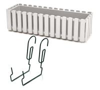 Bac De Balcon - Botle - 58 Cm - Blanc - 10 L - Crochets Inclus Multicolore