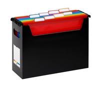 Viquel - Boîte de Classement Garnie de 8 Dossiers suspendus en Polypropylène - Easycase - Noir - format A4