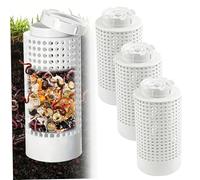 Bac de Compost moulu, 3pcs 4x10 Pouces PVC Composter Tobusteur extérieur, Petit Compost Poubelle pour Poisson, crevettes, Crabe, Escargot, Jardin, Cour, Traitement des eaux usées