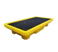 Bac de confinement empilable et modulaire - Palettes en polyéthylène antidérapant avec grille plate - Bac anti-fuite pour cuisine extérieure, garage, seau de peinture - 66 x 36 x 12 cm