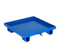 Bac de confinement pour réservoir d'huile - Palette de confinement anti-fuite avec vanne de vidange pour entrepôts, usines, garages et stockage extérieur - Idéal pour les seaux de peinture et les fûts