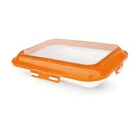 Bac de conservation alimentaire, 12.2x9.1x2.1 Conteneurs de stockage d'aliments empilables sous vide avec couvercle et boucle réutilisables Conteneurs rangement fruits frais pour le réfrigérate