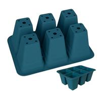 Bac de culture de plantes - Bac de démarrage flexible en silicone à 6 cellules, forme de semis pour l'intérieur, base de germination réutilisable | Plantation robuste pour le jardinage. Commencer les