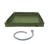 Bac de douche portable - 80 x 80 cm - Plateau de bain pour le confort du camping, hygiène extérieure avec fonction tuyau de vidange, lavabo de douche pliable pour voyage, randonnée, voyage, tente