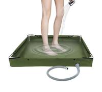 Bac de douche portable - Bassin pliable de voyage | Plateau de bain de camping Tapis de douche imperméable durable avec tuyau de vidange pour adultes voyage aventurier escalade randonnée en dehors du