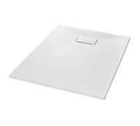 Bac de douche SMC - 100x80x2 6 cm - Blanc - Antidérapant - Seuil bas - Résistant aux égratignures - Facile à nettoyer
