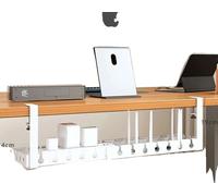 Bac de gestion des câbles, construction robuste en acier, solution pour sous le bureau, F