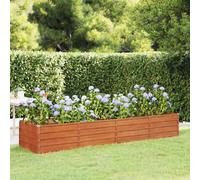 Bac De Jardin Surélevé Avec Base Ouverte Et Bords Securisés 320x80x45 Cm Acier Corten