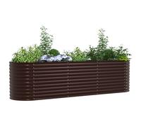 Bac De Jardin Surélevé Marron 320x80x81 Cm En Acier Galvanisé