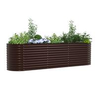 Bac De Jardin Surélevé Marron 320x80x81 Cm En Acier Galvanisé