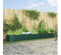 vidaXL Bac de jardin surélevé Vert 400 x 80 x 44 cm en acier galvanisé