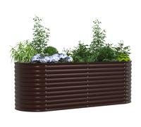 Bac de jardin surélevé vidaXL marron 240x80x81 cm en acier galvanisé