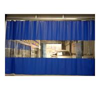 Bac de lavage industriel avec œillets - Panneaux latéraux en bâche en PVC imperméable - Séparateur d'intimité isolé pour atelier - Résistant aux intempéries - 1,1 x 3,5 x 3 m - Bleu