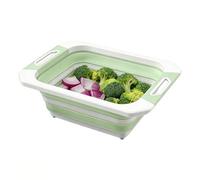 Bac de planche à découper pliable - 40 x 29 x 13,5 cm - Panier de préparation pliable - Plateau d'évier de barbecue - Récipient de transport portable pour hacher et laver - Pour camping, voyage