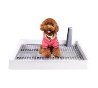 Bac De Propreté pour Chiens avec Poteau De Marquage | Fabriqué En Plastique, Doté D'une Grille Séparant Les Déjections, Adapté Aux Chiots Et À Un Usage Domestique.(22in)