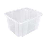 keeeper Boîte de Rangement avec Système d’Empilage, 41 x 34,5 x 22 cm, 24 l, Emil, Transparent