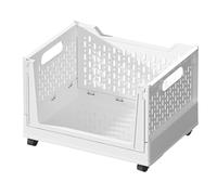 Bac de rangement à roulettes - Organiseur de collations à roulettes, panier de rangement pliable, récipient mobile durable, design lisse pour la maison, le bureau, le dortoir, le garde-manger, la