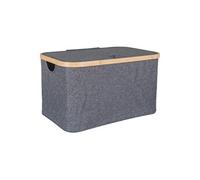Bac de rangement Andrew Tissu Gris Bambou Grand Modèle