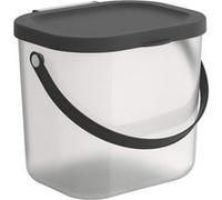 Bac de rangement avec couvercle Rotho Albula 6L Boîte à lessive avec poignée en plastique recyclé (Transparent/Anthracite) Noir