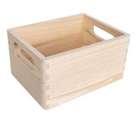 Creative Deco Caisse Bois Rangement | 19,5 x 15 x 10 cm (+/- 1cm) | Boîte de Rangement Bois avec Poignées | Boite Rangement Cuisine | Caisse de Rangement Bureau | Casier de Rangement