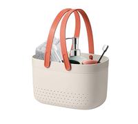 Bac de rangement creux à drainage - Panier de douche portable de 24 x 17 x 14 cm - Boîte de drainage pour douche | Organiseur de drainage | Panier de rangement pour salle de bain avec poignées