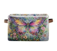 Bac de rangement de jardin coloré en forme de papillon, boîtes de rangement décoratives pliables avec poignées pour la maison/le bureau