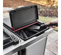 Weber Works - Boîte de Rangement extérieure, pour la série Slate, avec Couvercle Pliable résistant aux intempéries, Rangement Facile des ustensiles de Barbecue - Noir (3400107)