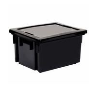 Bac de rangement - EDA - 20 L - Couvercle inclus - Plastique - Couleur gris