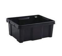 Bac de rangement - EDA PLASTIQUE - 20 L - Gris anthracite - 2 poignées - Emboîtable et superposable
