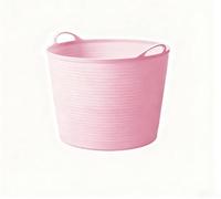 Bac de rangement en plastique robuste pour le lavage de la maison, les déchets de jardin (40 L, rose)