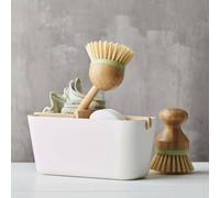 Bac de rangement évier 4 compartiments pour brosse éponge en bambou Point Virgule SC