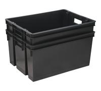 EDA Plastiques Bac de rangement 50 l noir 1 pièce